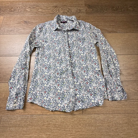 J. Crew x Liberty Art Fabric Cotton Poplin Perfect Button Down Shirt Sz 6 Floral - Picture 2 of 9
